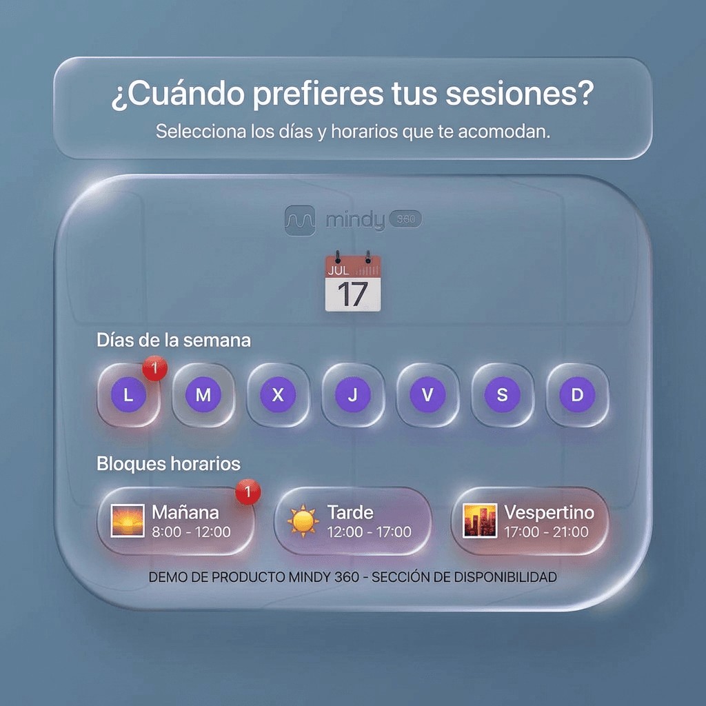 Selección de disponibilidad horaria